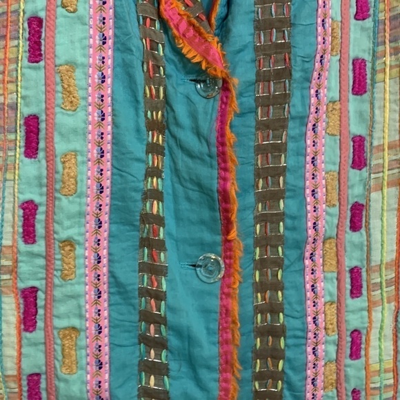 Sandy Starkman | Vintage Embroidered Patchwork Single Breasted 2 Button Blazer M - Picture 12 of 17